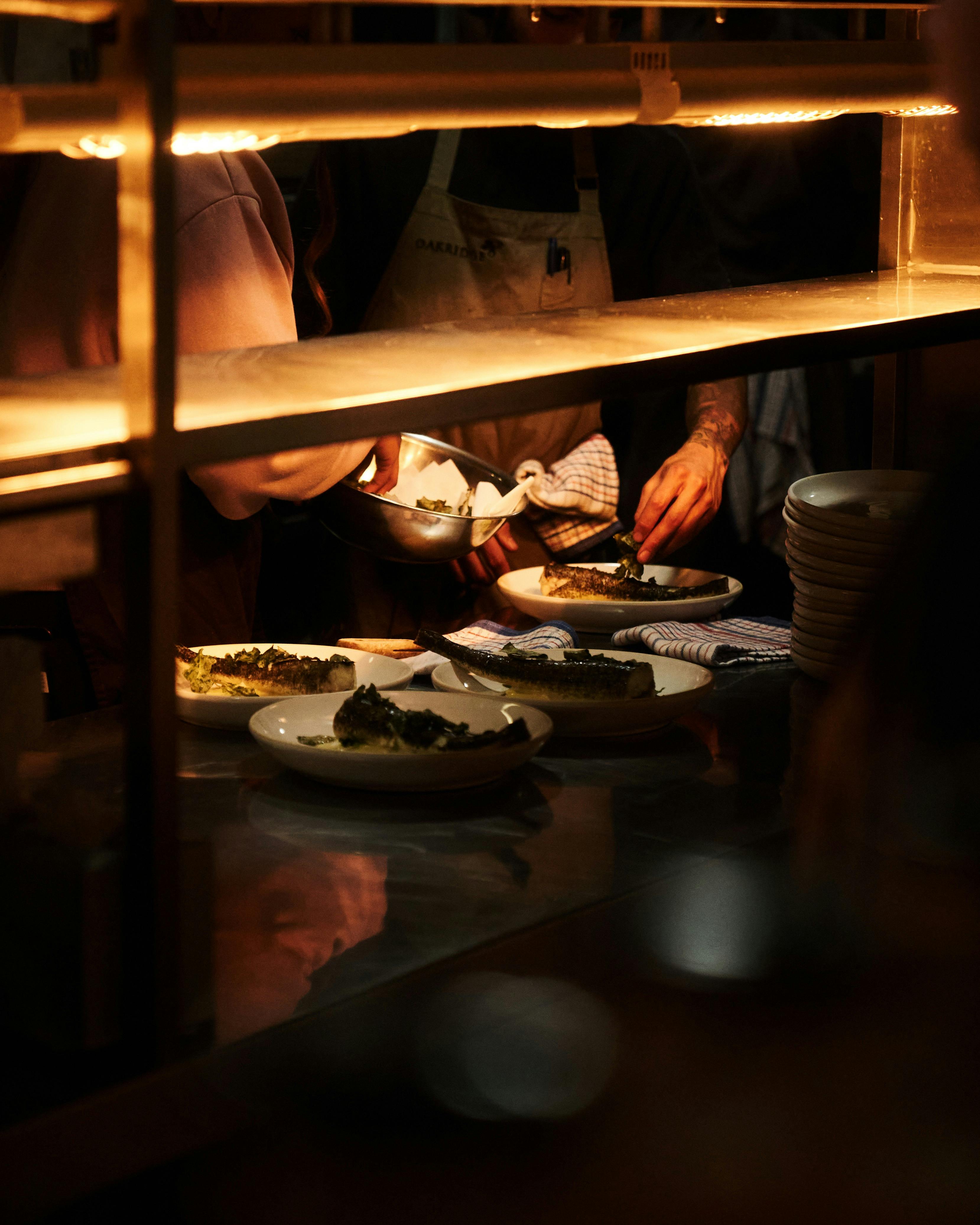 Food being plated up