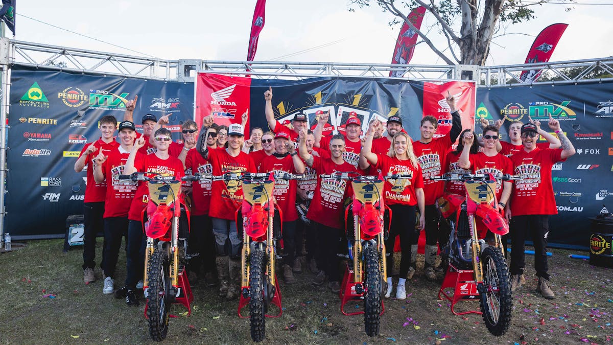 Team Honda celebrates a championship clean sweep in 2025