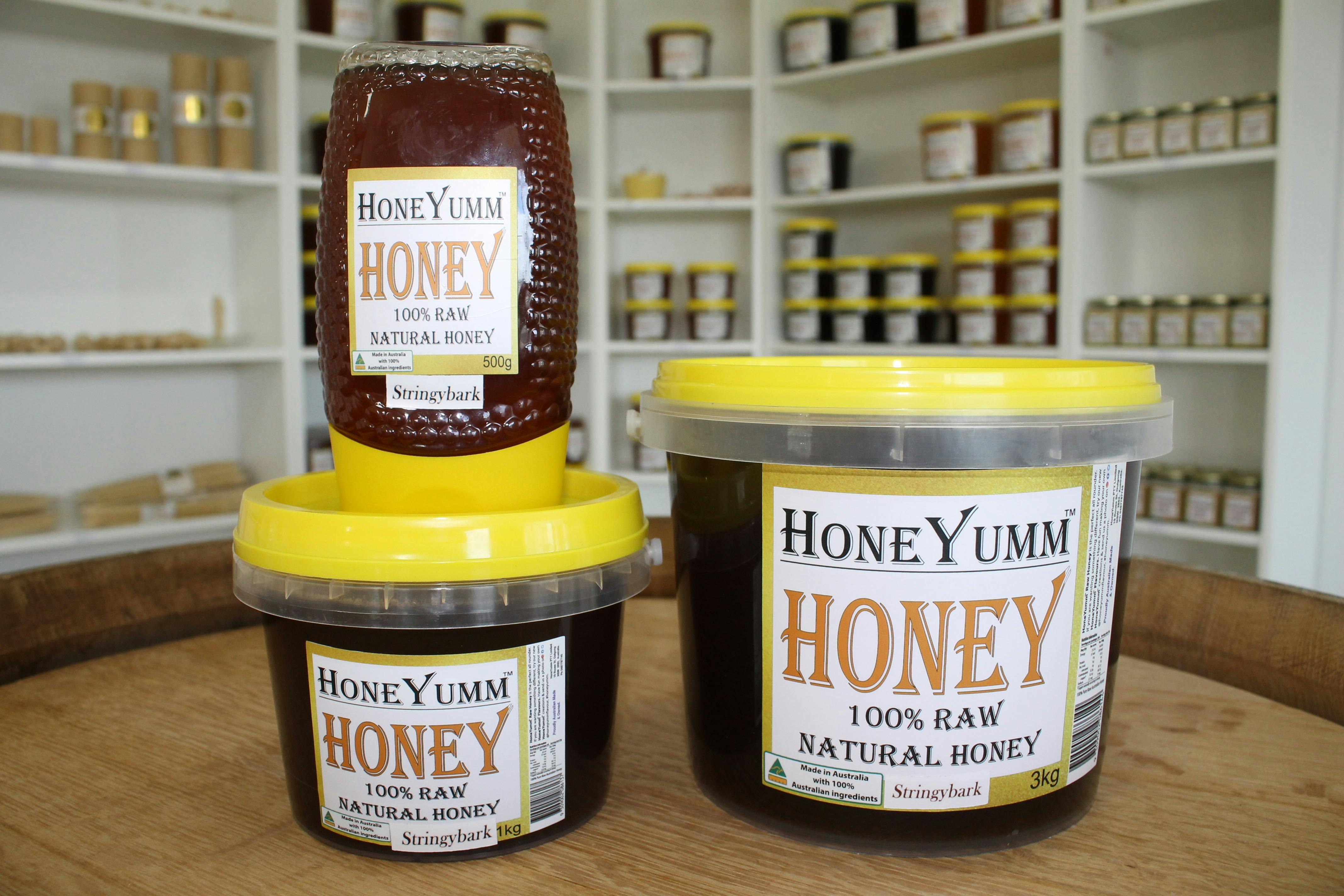 Containers of Natural Honey varieties