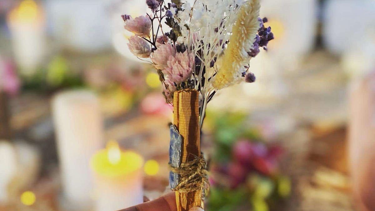 A sage clearing with a healing circle