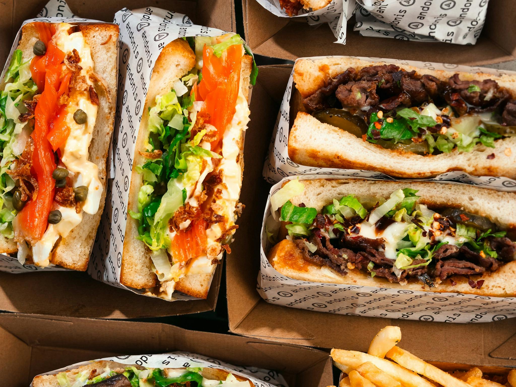 Fresh gourmet sandwich with vibrant fillings Fresh gourmet sandwich with vibrant fillings
