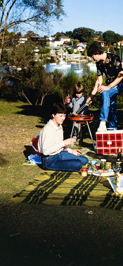 A family having a picnic on a sunny day