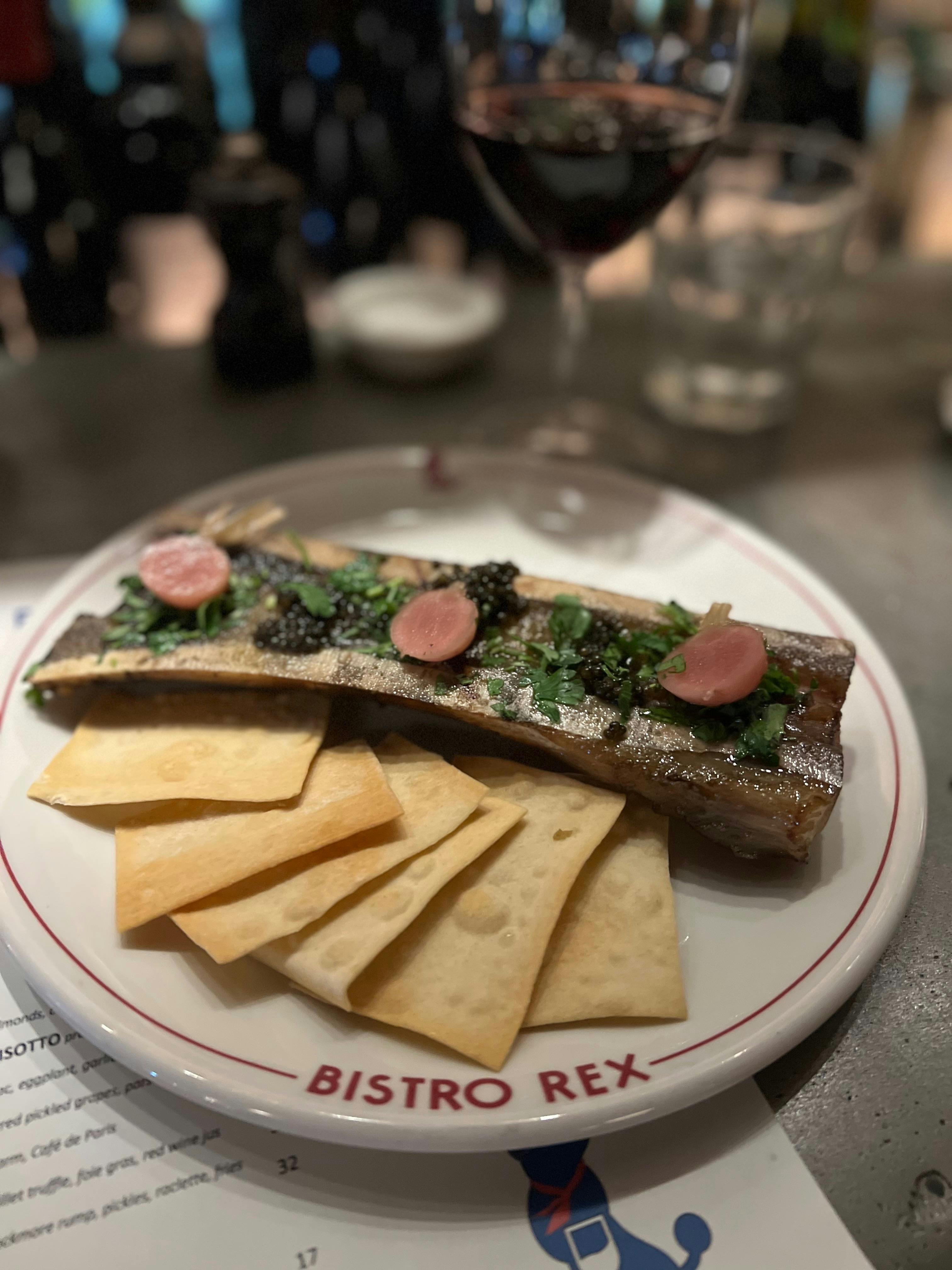 Bone marrow with pickled radish & caviar