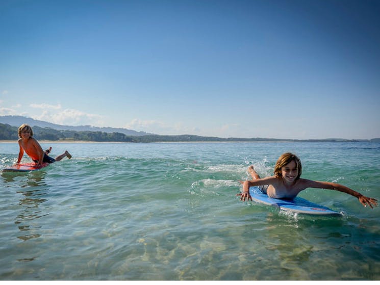 beach, kids, surf, bush