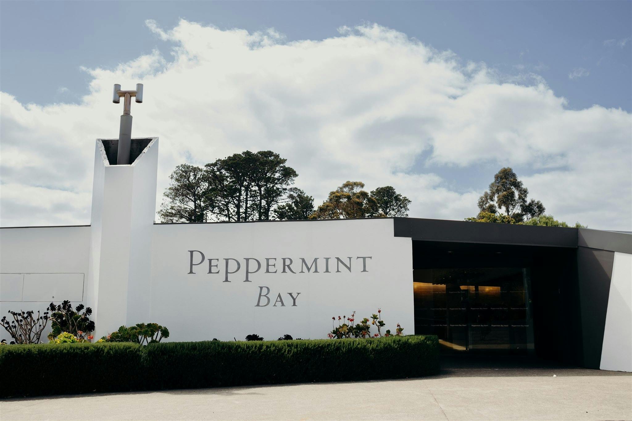 Exterior view of Peppermint Bay restaurant.