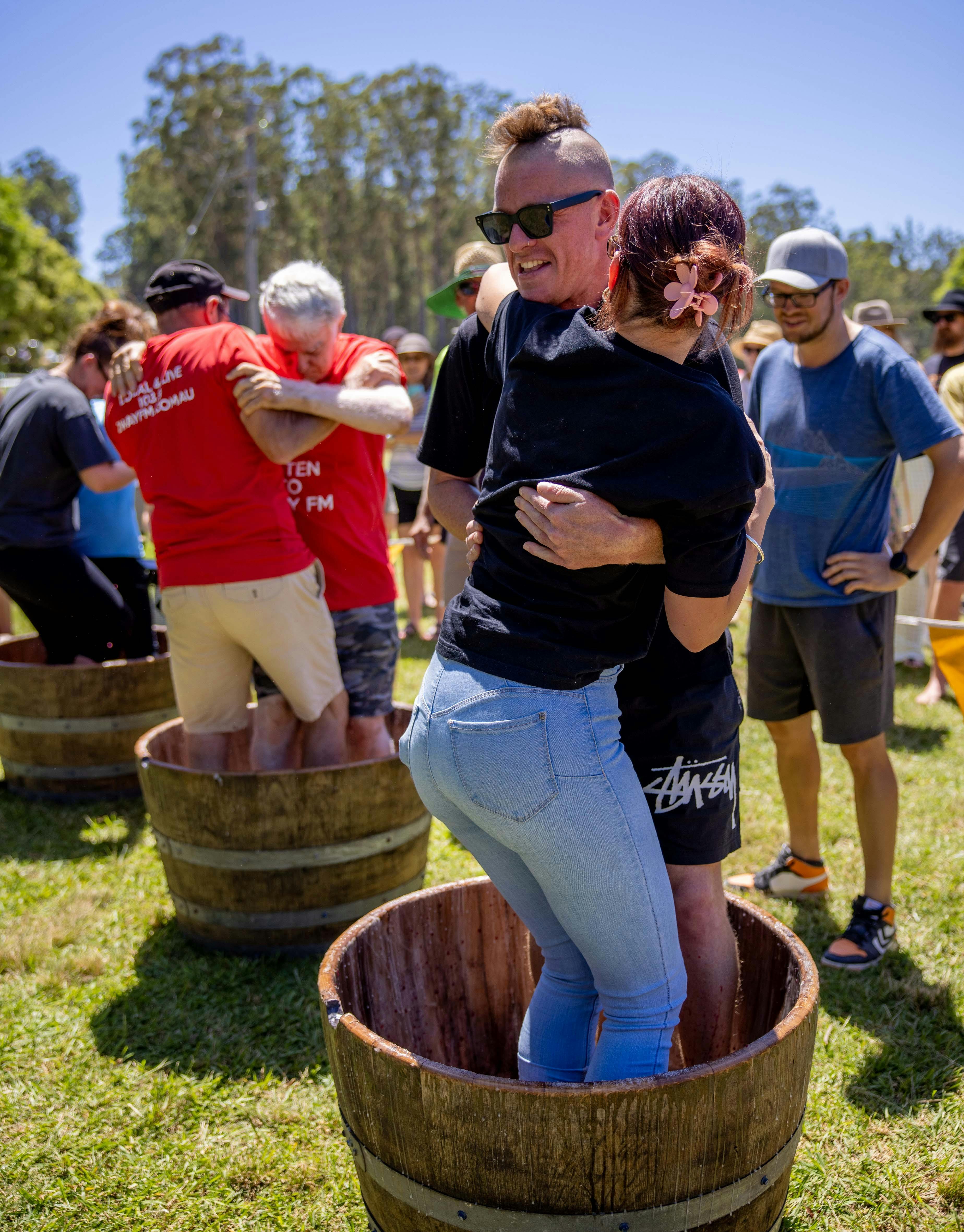Grape stomp competition