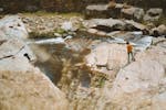 Person wandering Adelong Falls Gold Mill Ruins, Adelong, Snowy Valleys, NSW