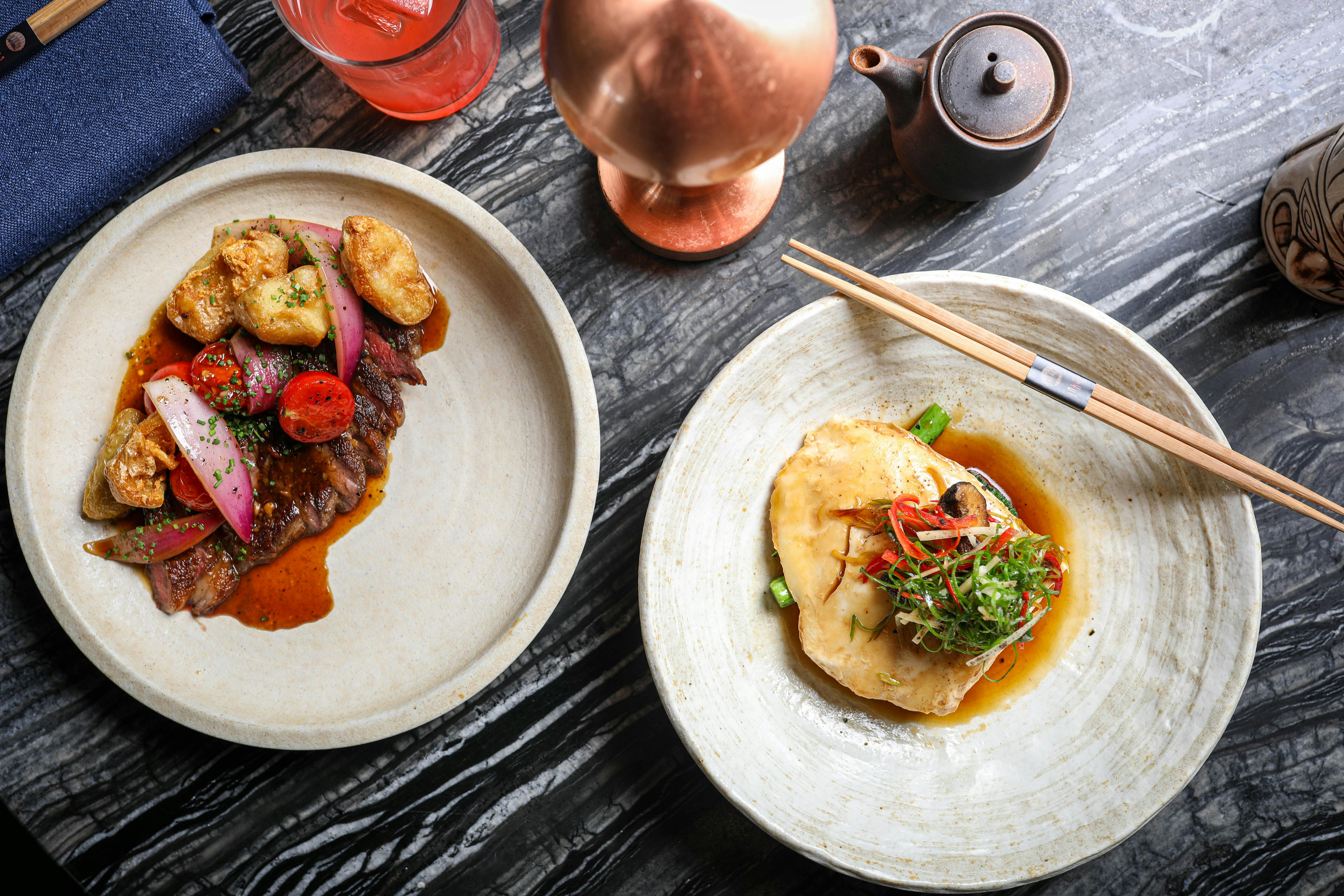 Beef and snapper options on the menu for Inka's Express Lunch in Canberra CBD