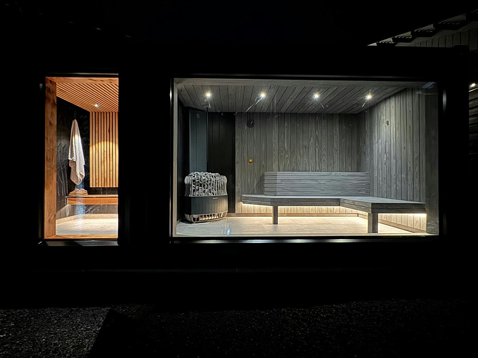 Sauna in the snow at Cradle Mountain image