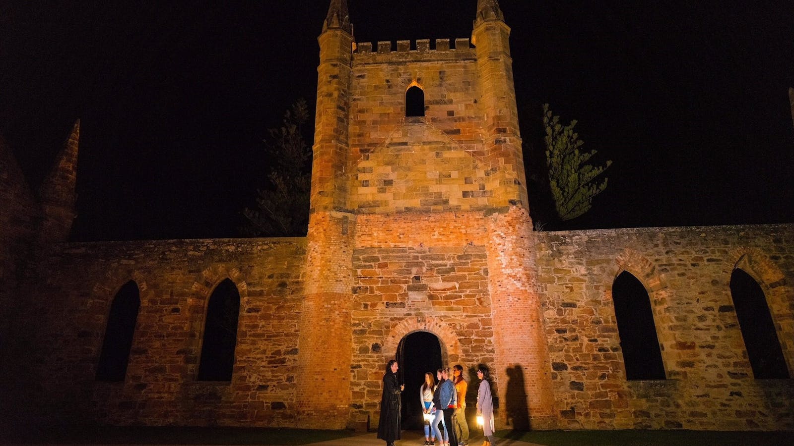 Port Arthur Convict Church by night