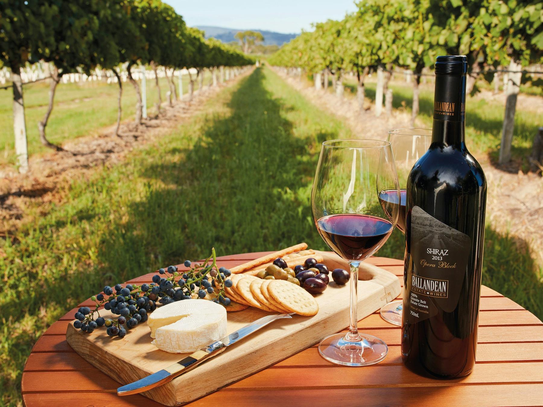 Wine and cheese at Ballandean Estate