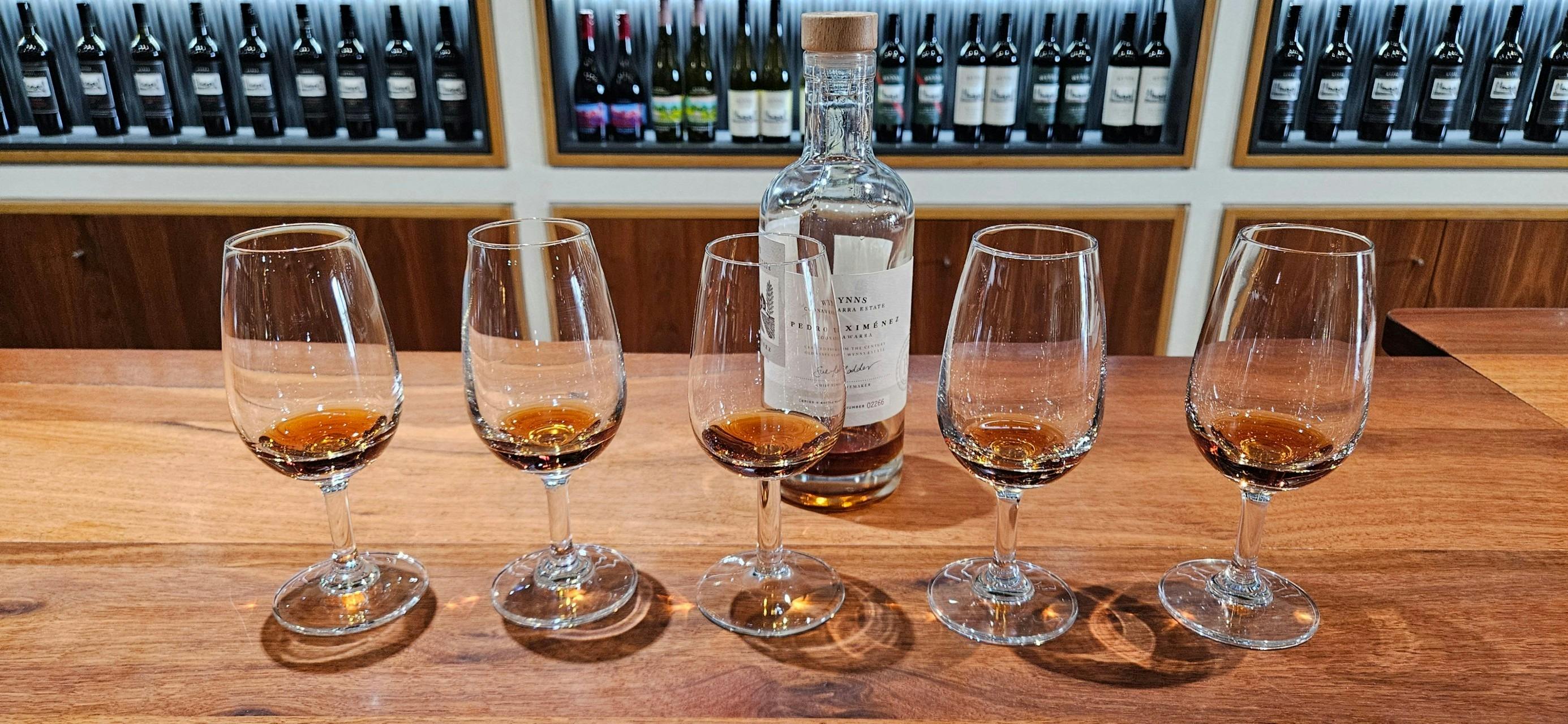 Coonawarra Experiences Pedro Ximénez tasting at Wynns Coonawarra