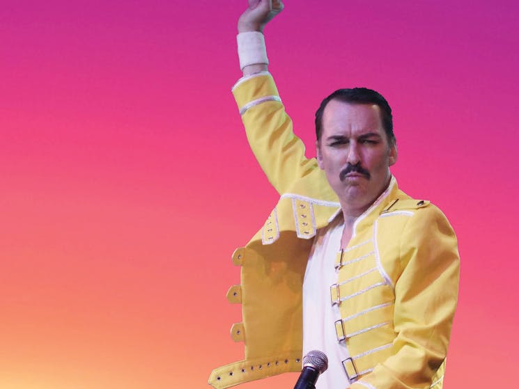Thomas Crane stars as Freddie Mercury in Bohemian Rhapsody Made in Heaven.