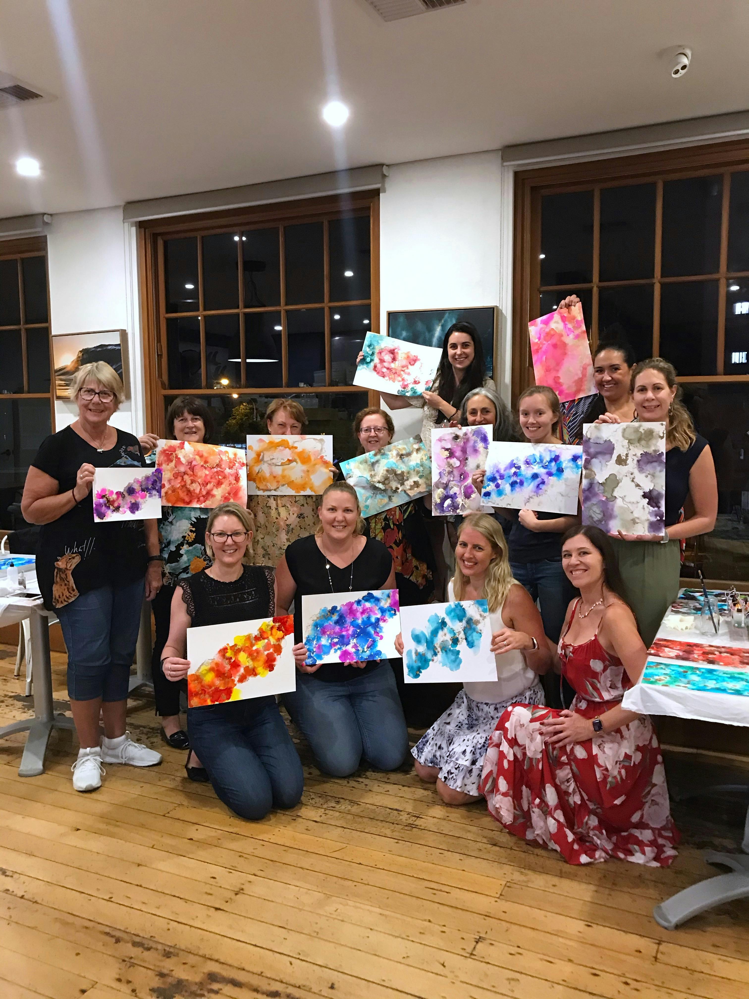 Paint, Sip, Ink and Resin Workshops with Lenore