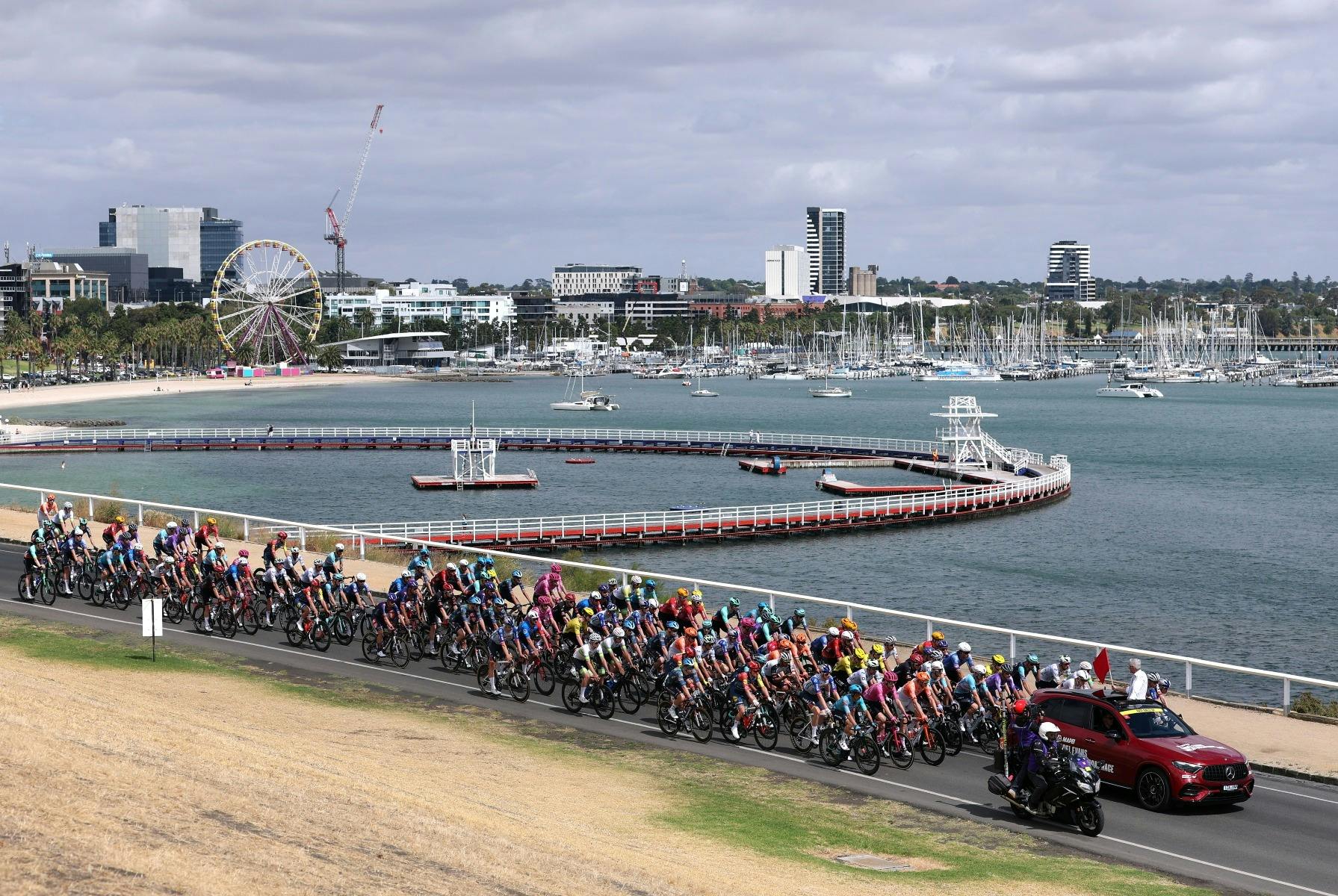 Cyclists along the coastline