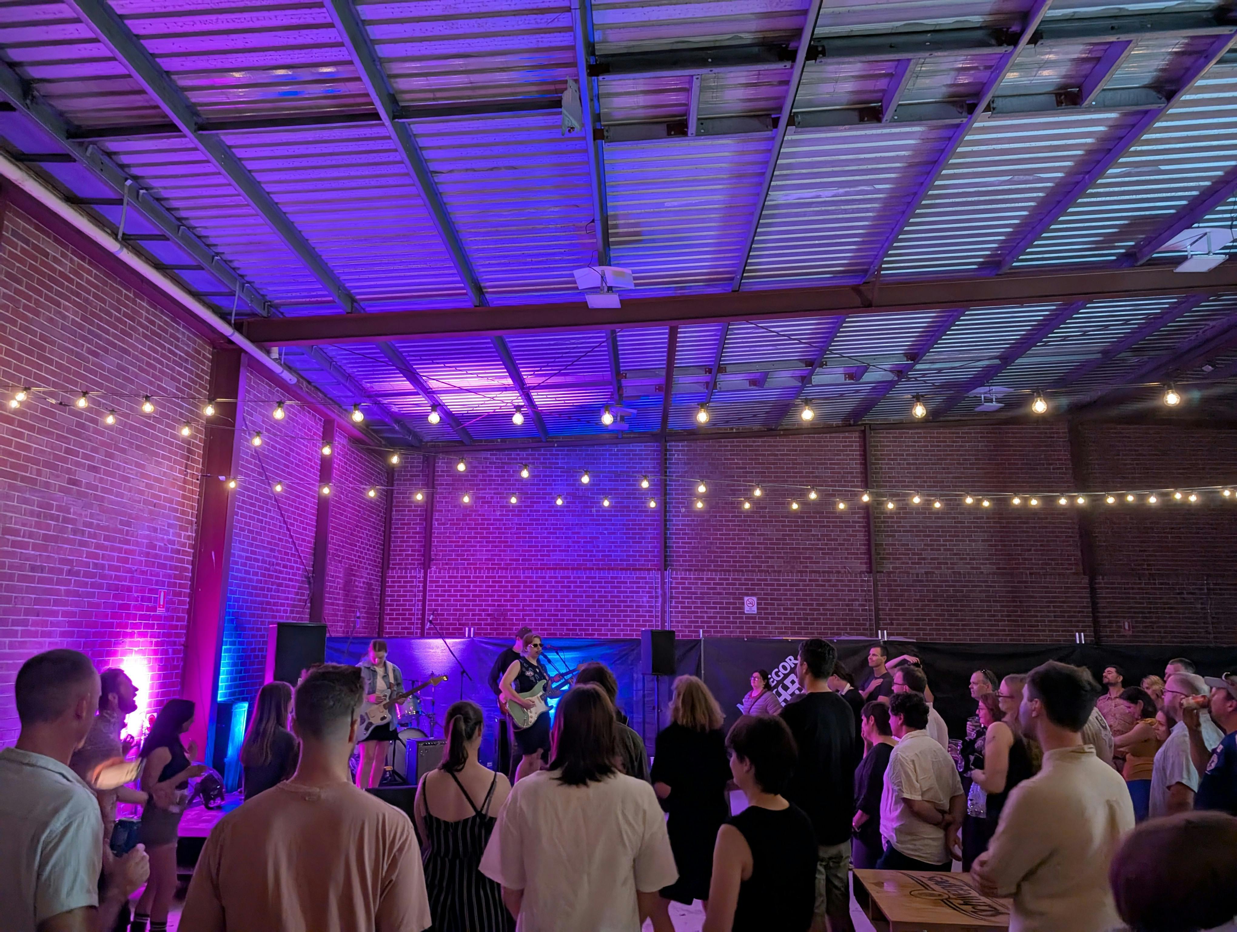 Oscar the Wild playing at the New Found Sound Festival in the McGregor & Young warehouse