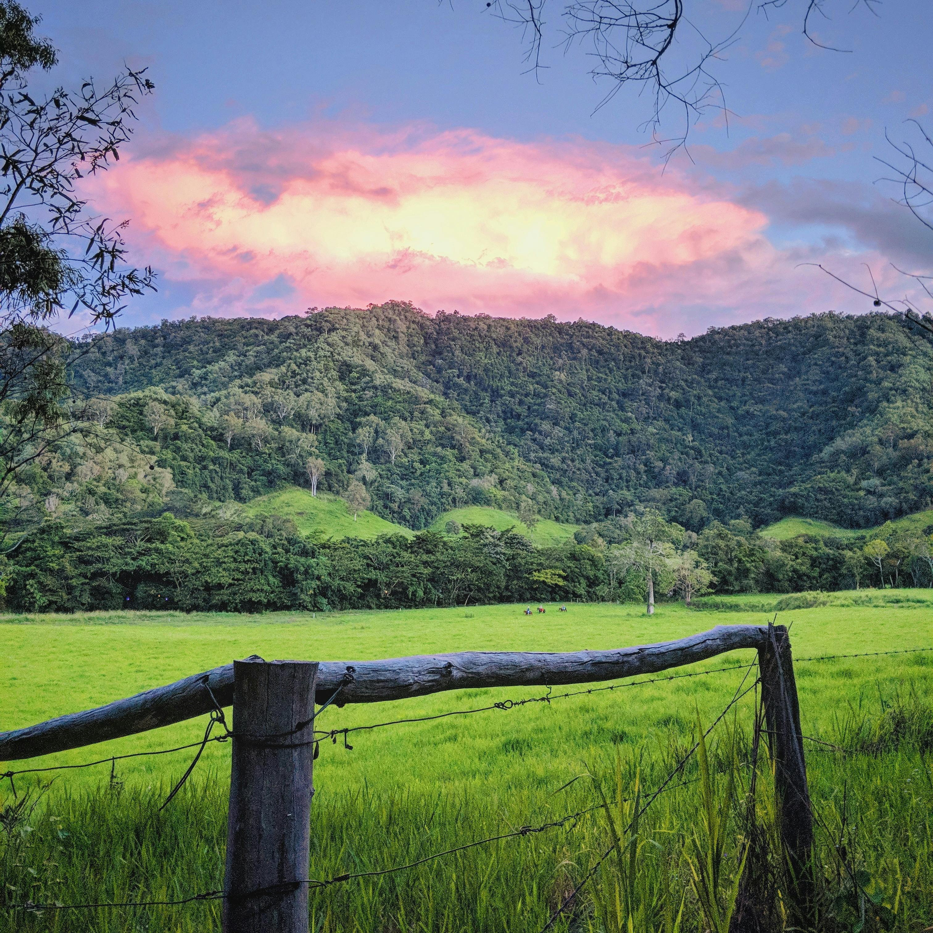Sunset at the beginning of the Bump Track