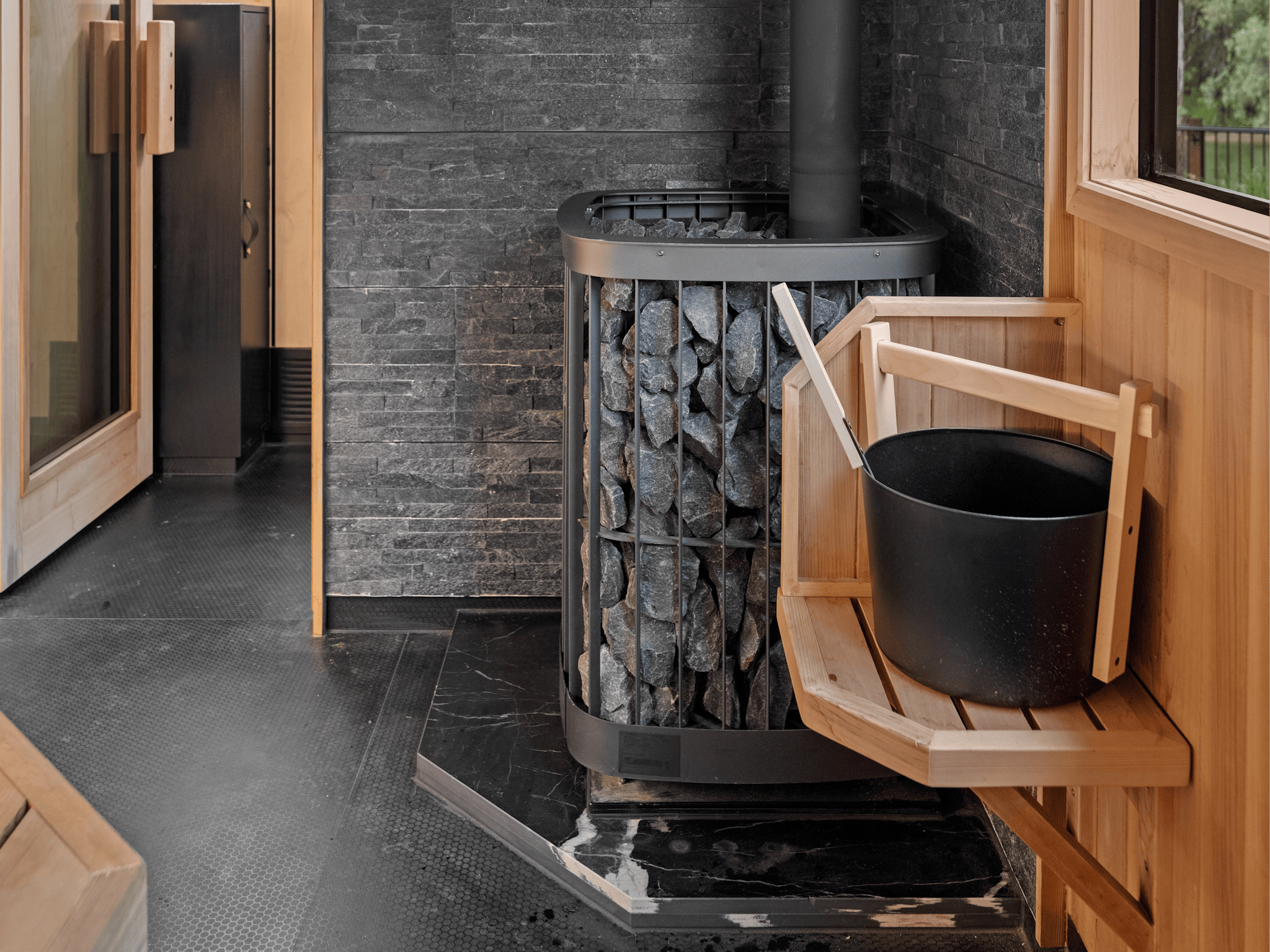 Image showing Wood Fire Stove and Internal Change Room.