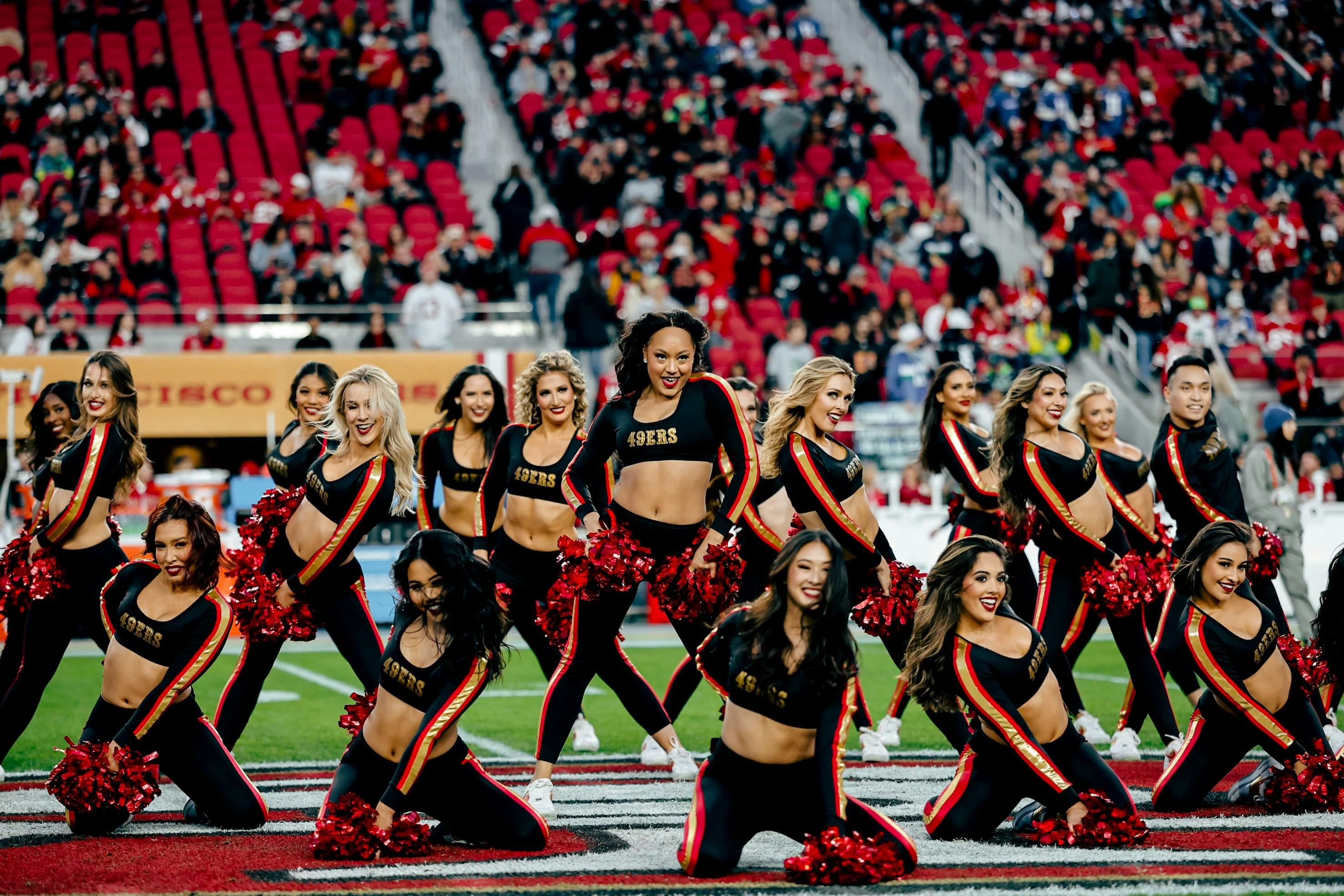 Cheerleaders performing