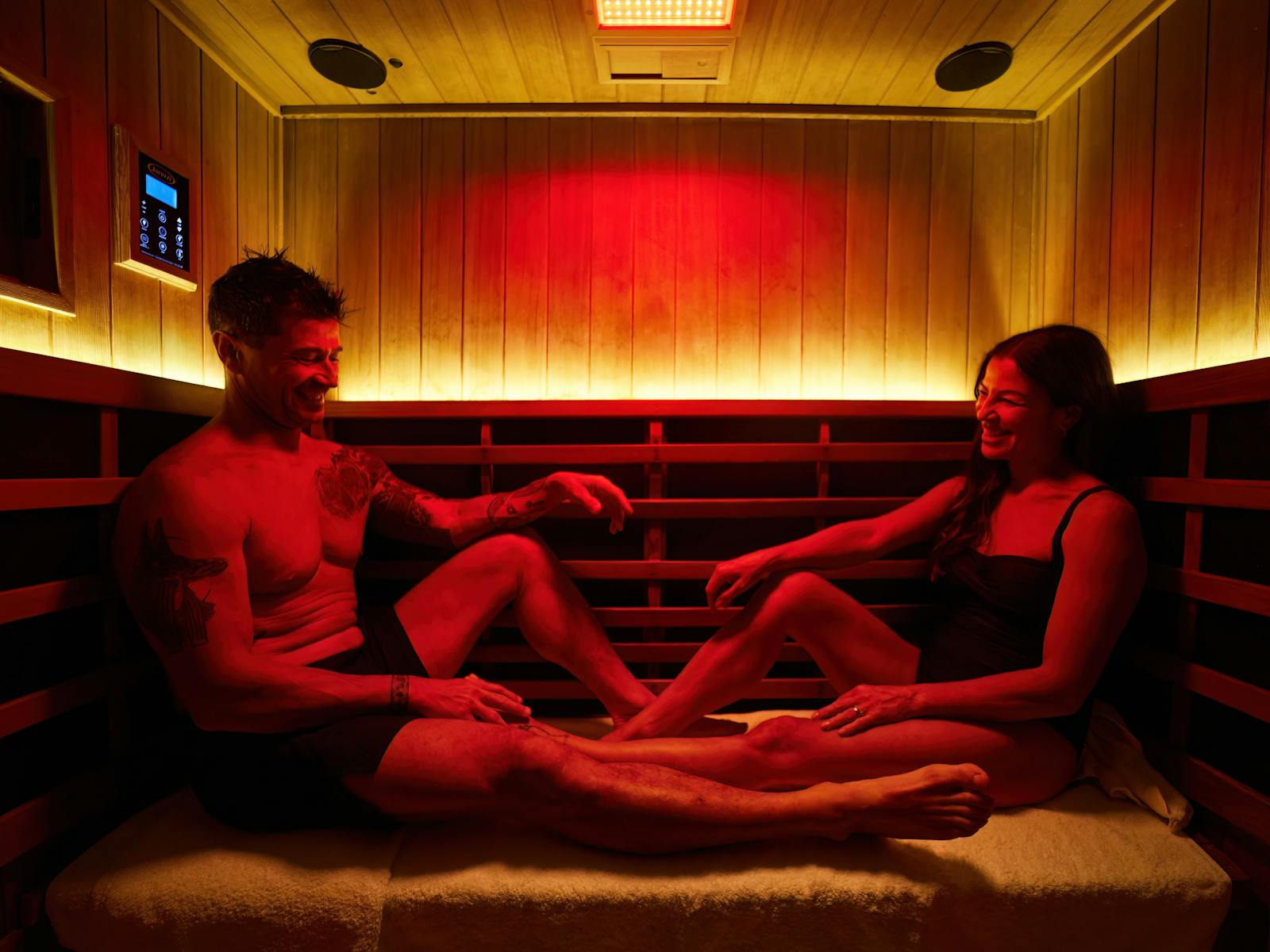 Couple sharing a Infrared sauna experience