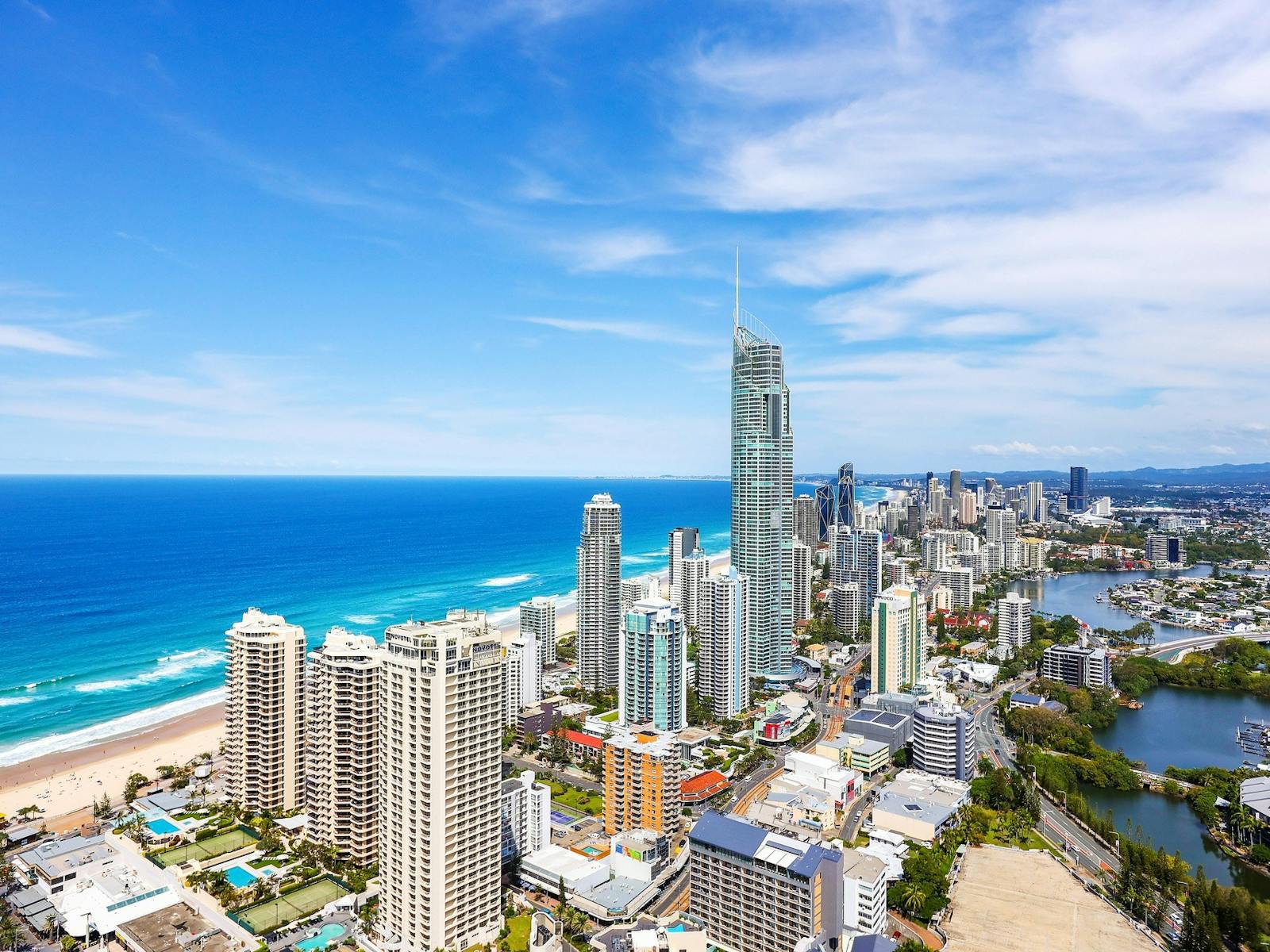 City View with the beach in the background. Circle on Cavill apartment Surfers Paradise City View with the beach in the background. Circle on Cavill apartment Surfers Paradise