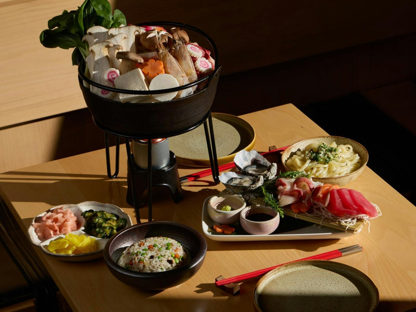 Sashimi and Chankonabe Hot Pot