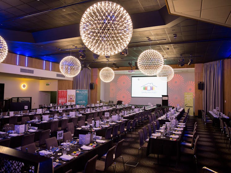 Chairs and Tables set up for a conference