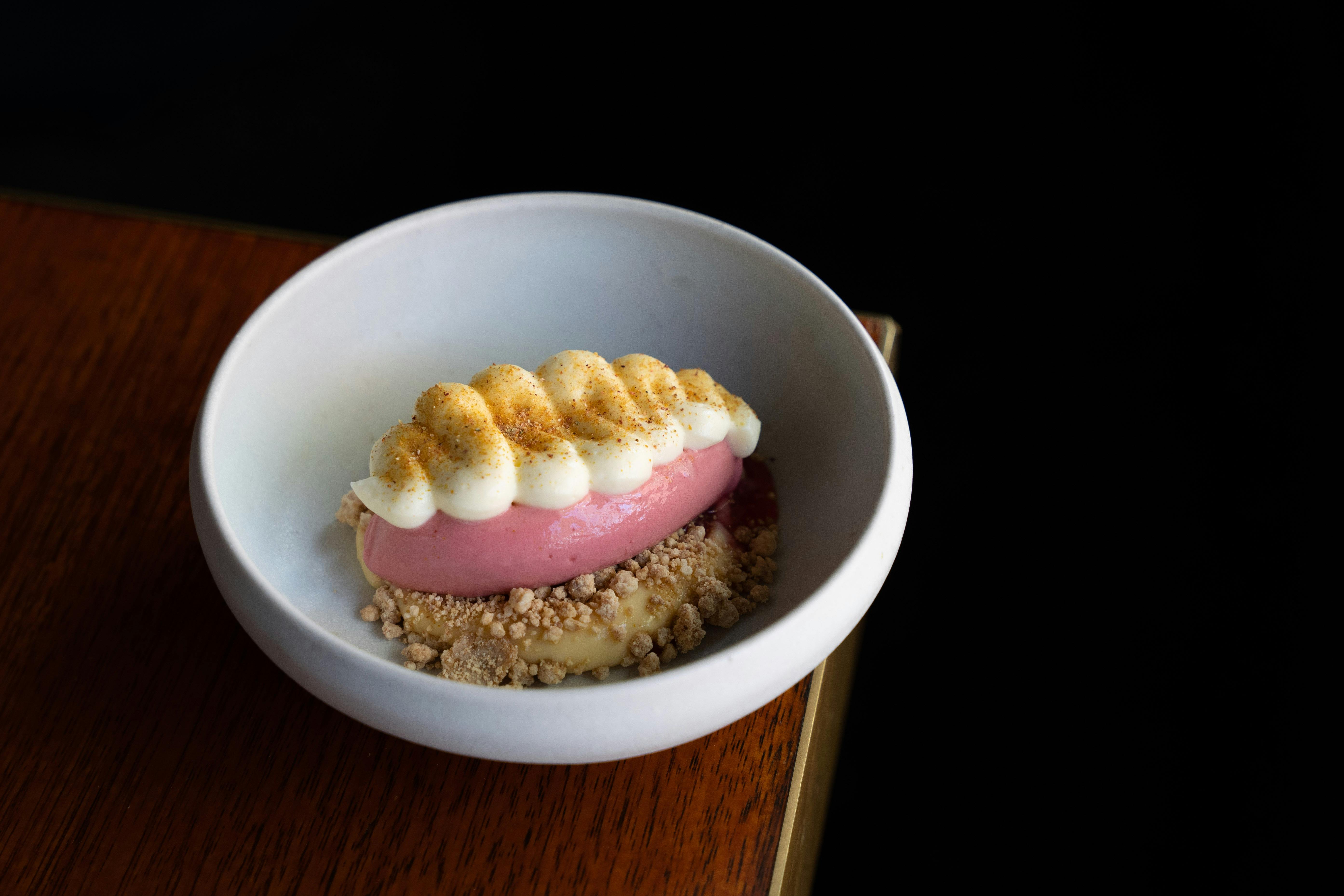 Rhubarb, burnt honey, sheep yoghurt