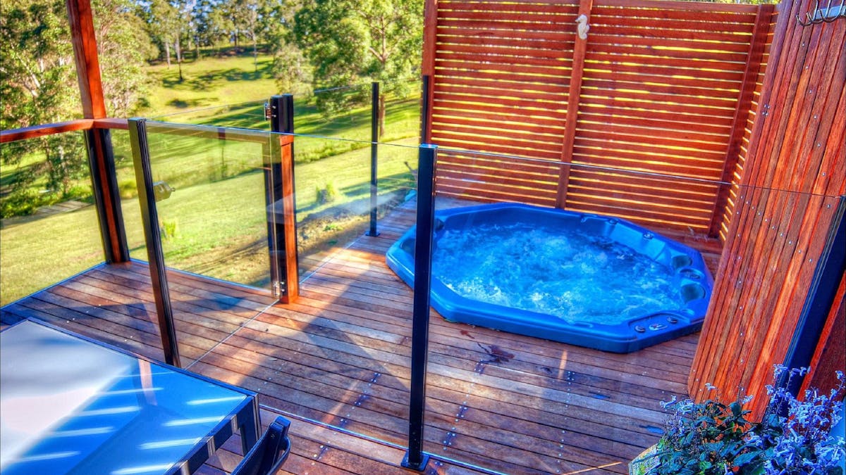 Their heated spa on one of their cabin decks.