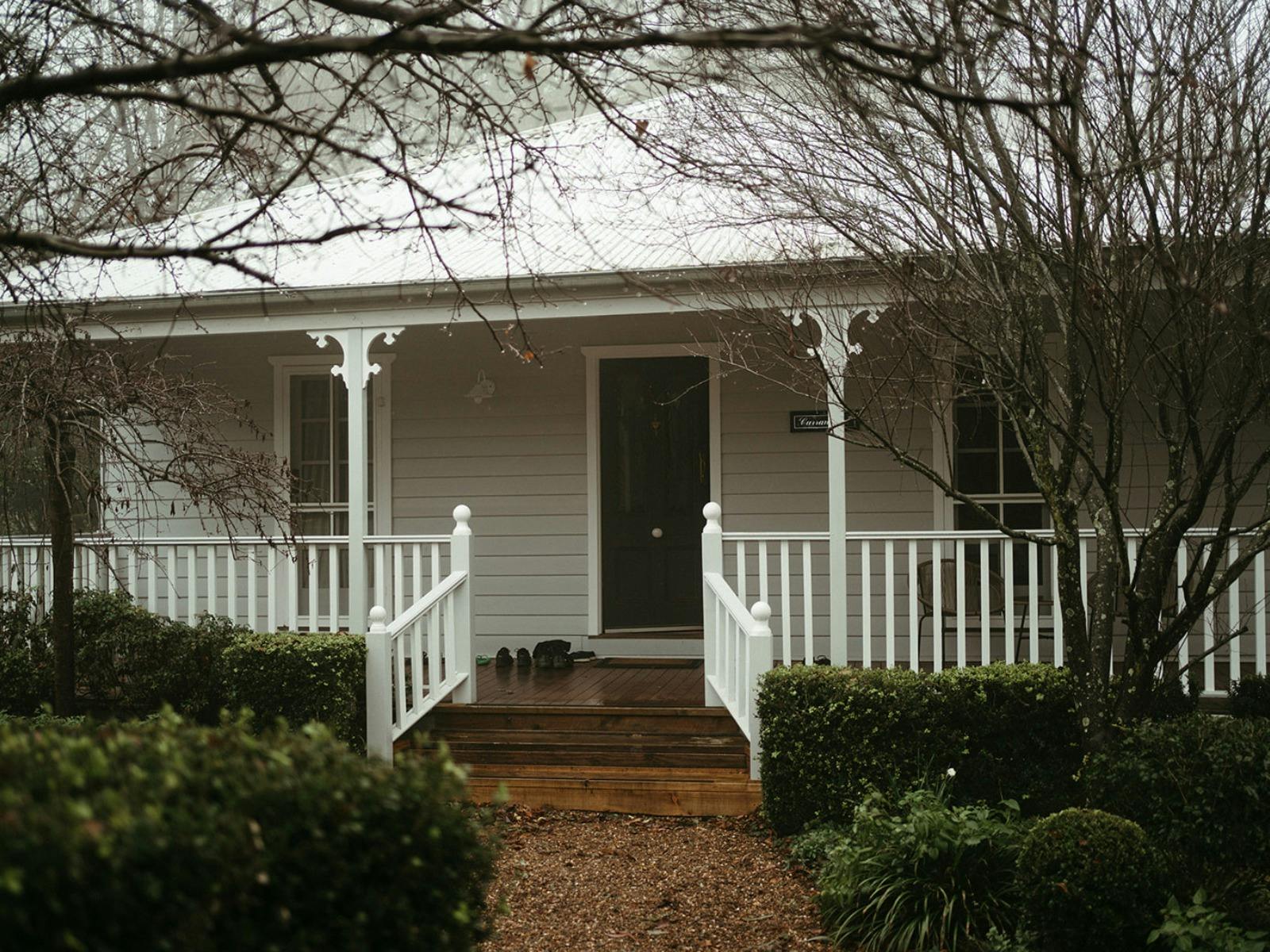 The front of Curraweena House on a grey winters day