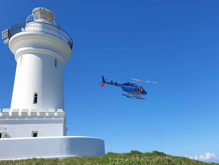 Helicopter departing South Solitary Island