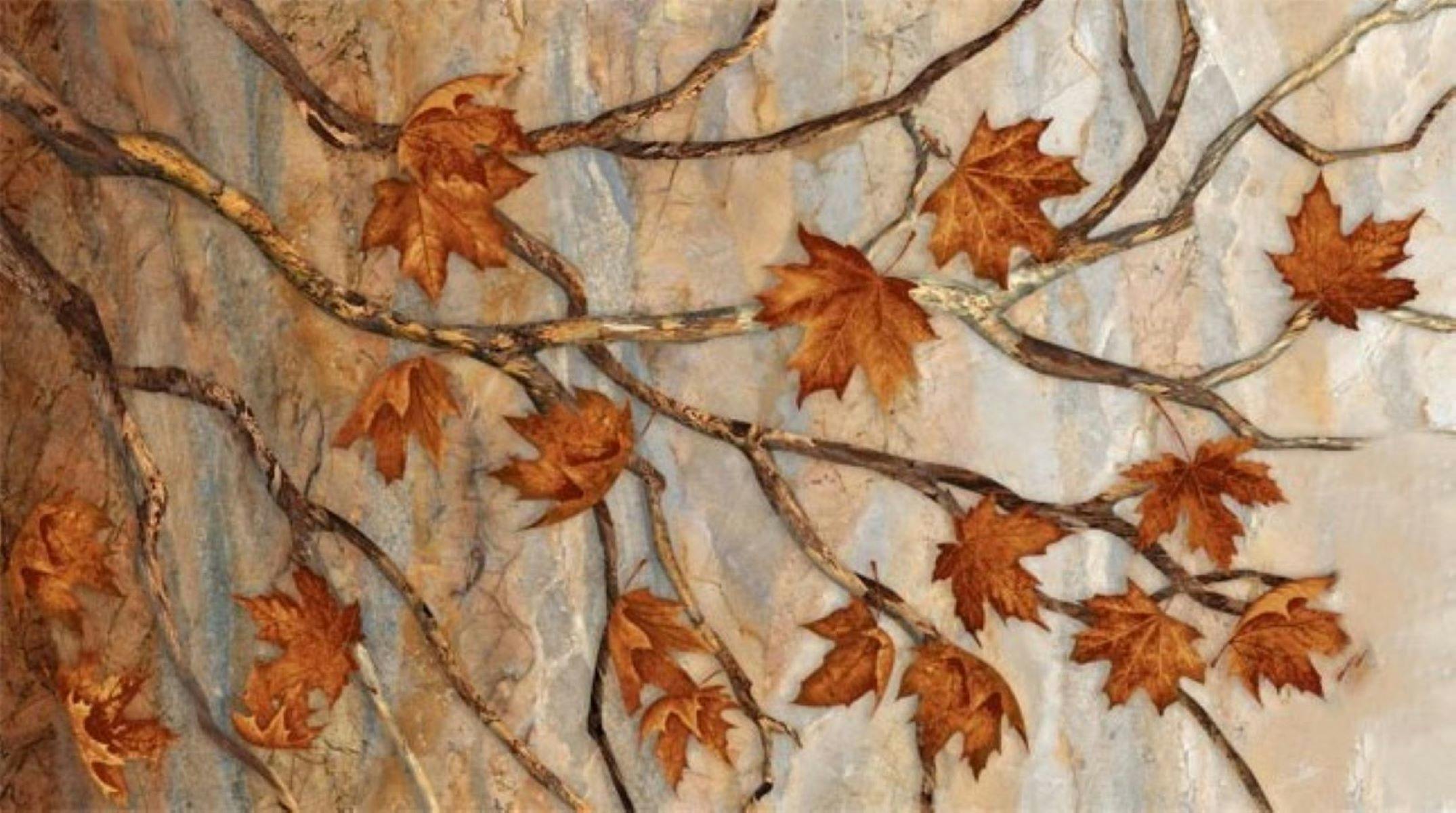 Autumn themed fabric panel