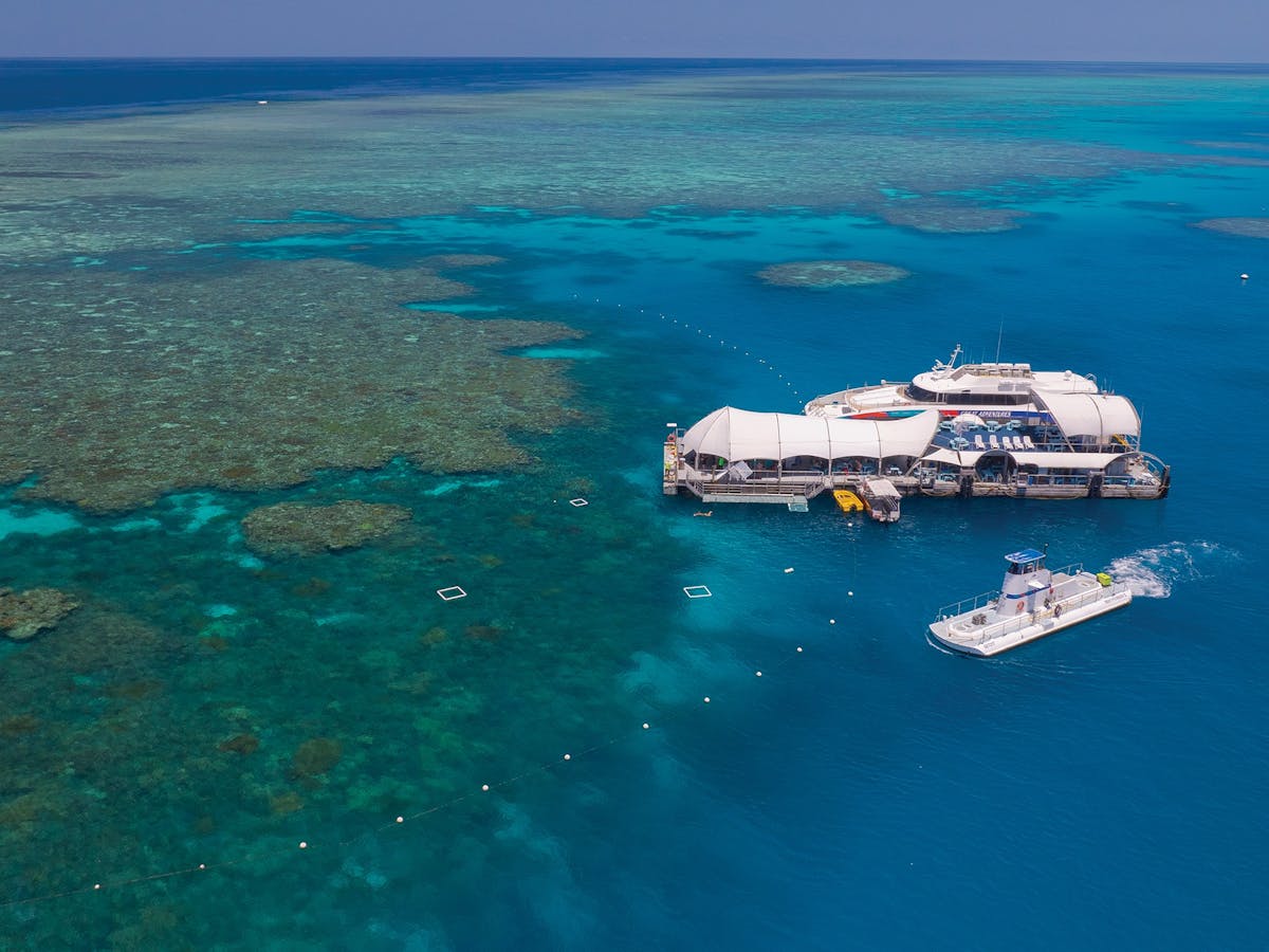 aerial of reef pontoon