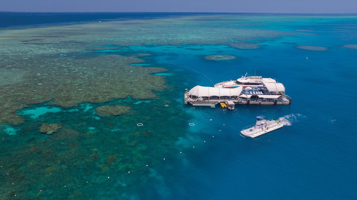 aerial of reef pontoon