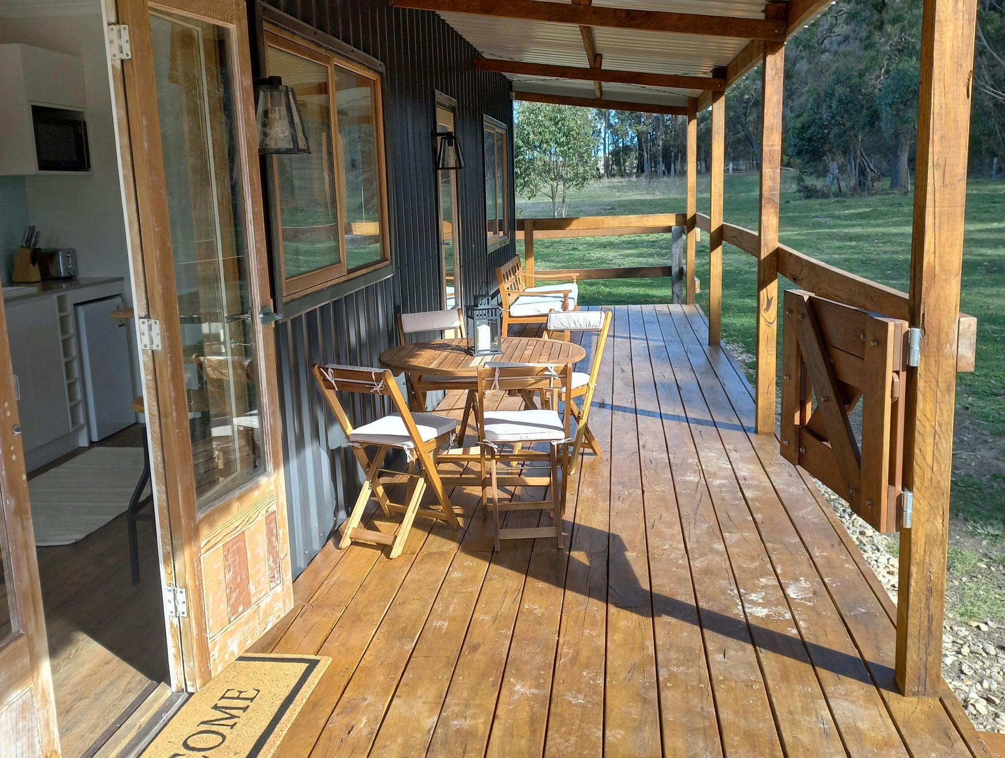 Timber deck with seating looking at nature and wildlife