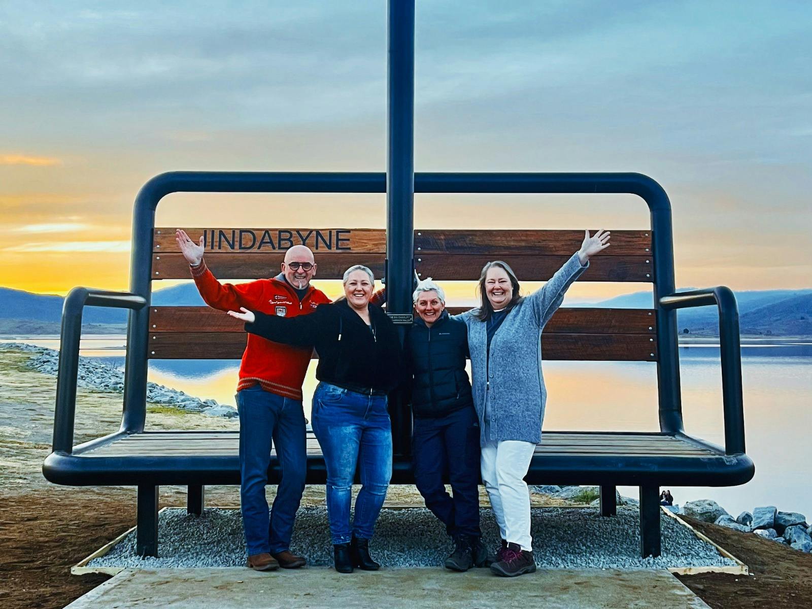 The Jindabyne Chamber of Commerce Executive Committee at the Big Chairlift Jindabyne NSW