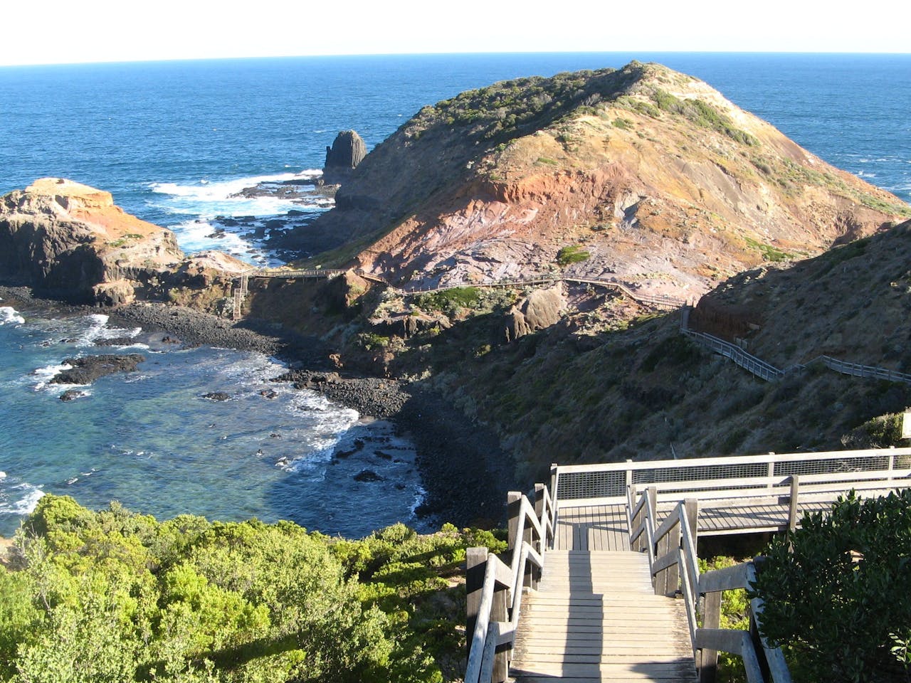 Boardwalk leading to cape schanck seaside
