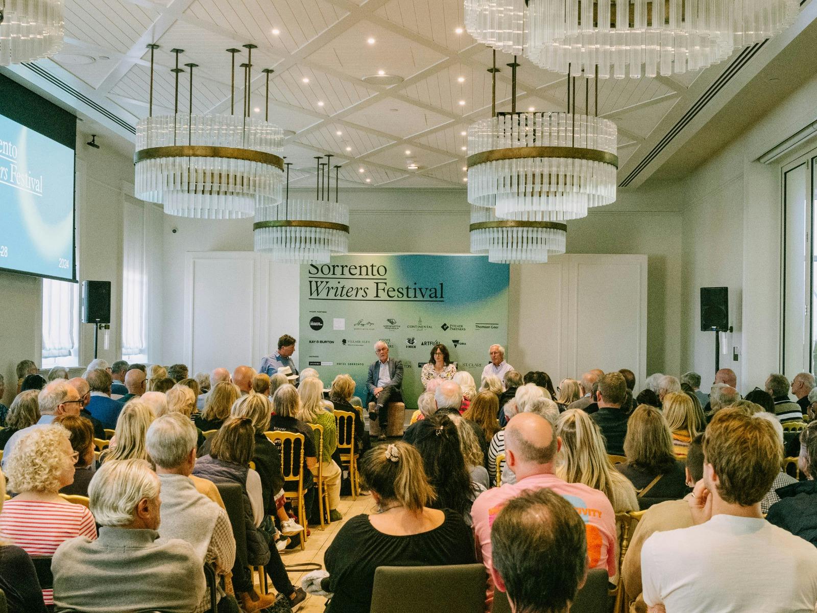 An audience and panel in session at the Sorrento Writers Festival