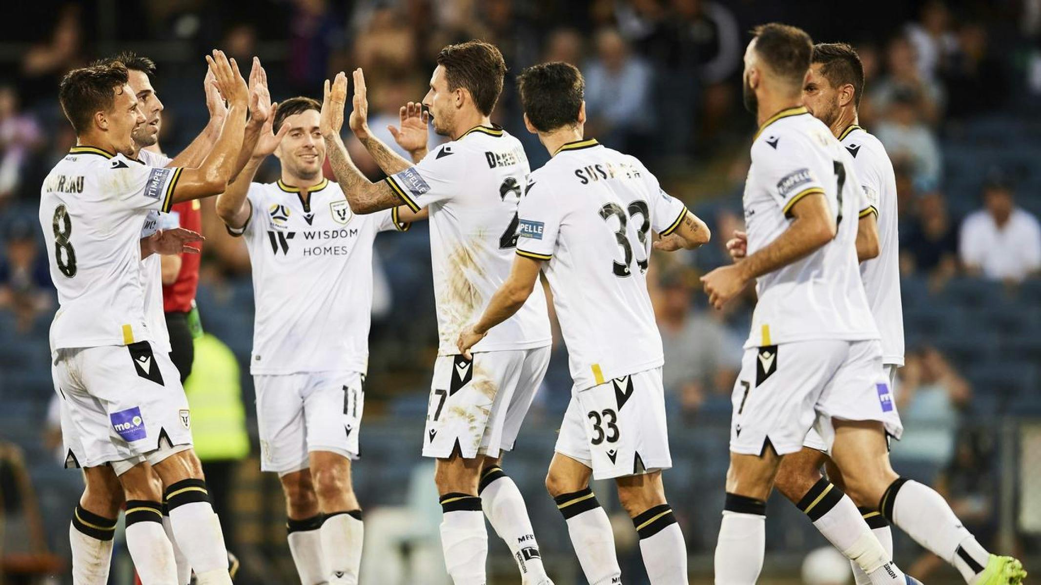 Macarthur FC Bulls players Celebrating a  Goal