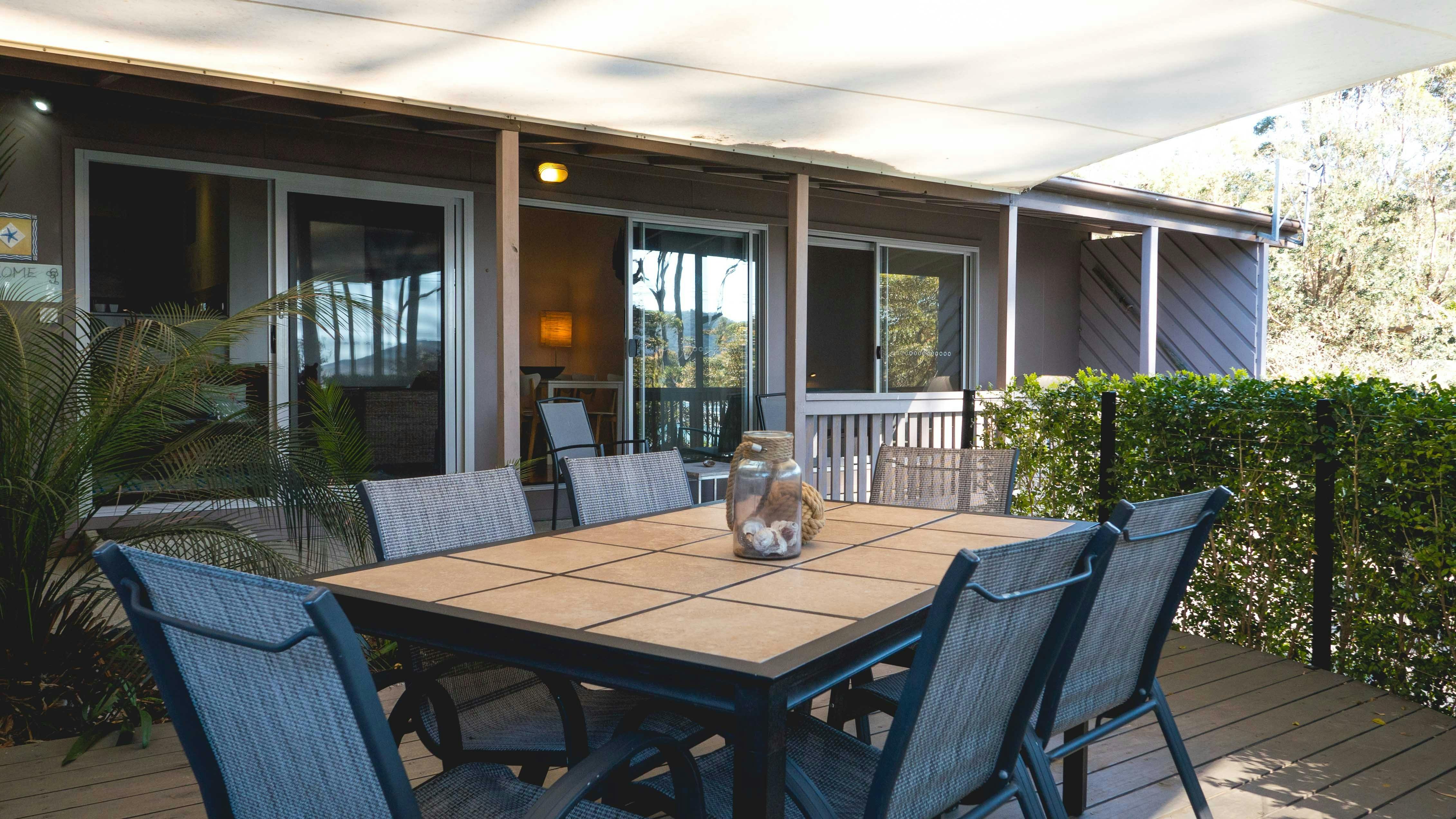 Outdoor kitchen the focal point of alfresco dining with a magnificent views
