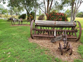 We have a few different pieces of vintage farm equipment scattered around the park.