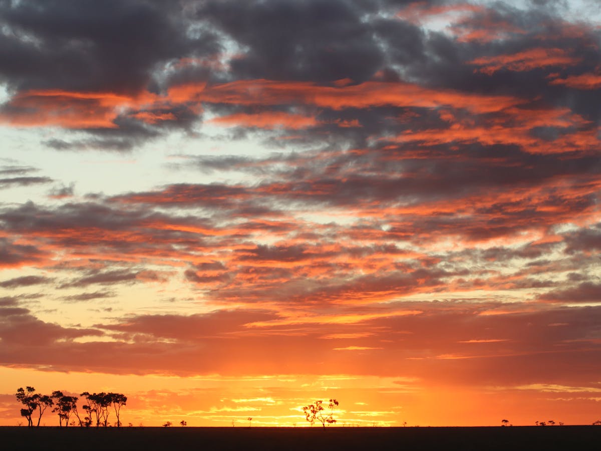 Sunset at 'Boot Hill' cemetery, Darr River Downs, Longreach, Queensland