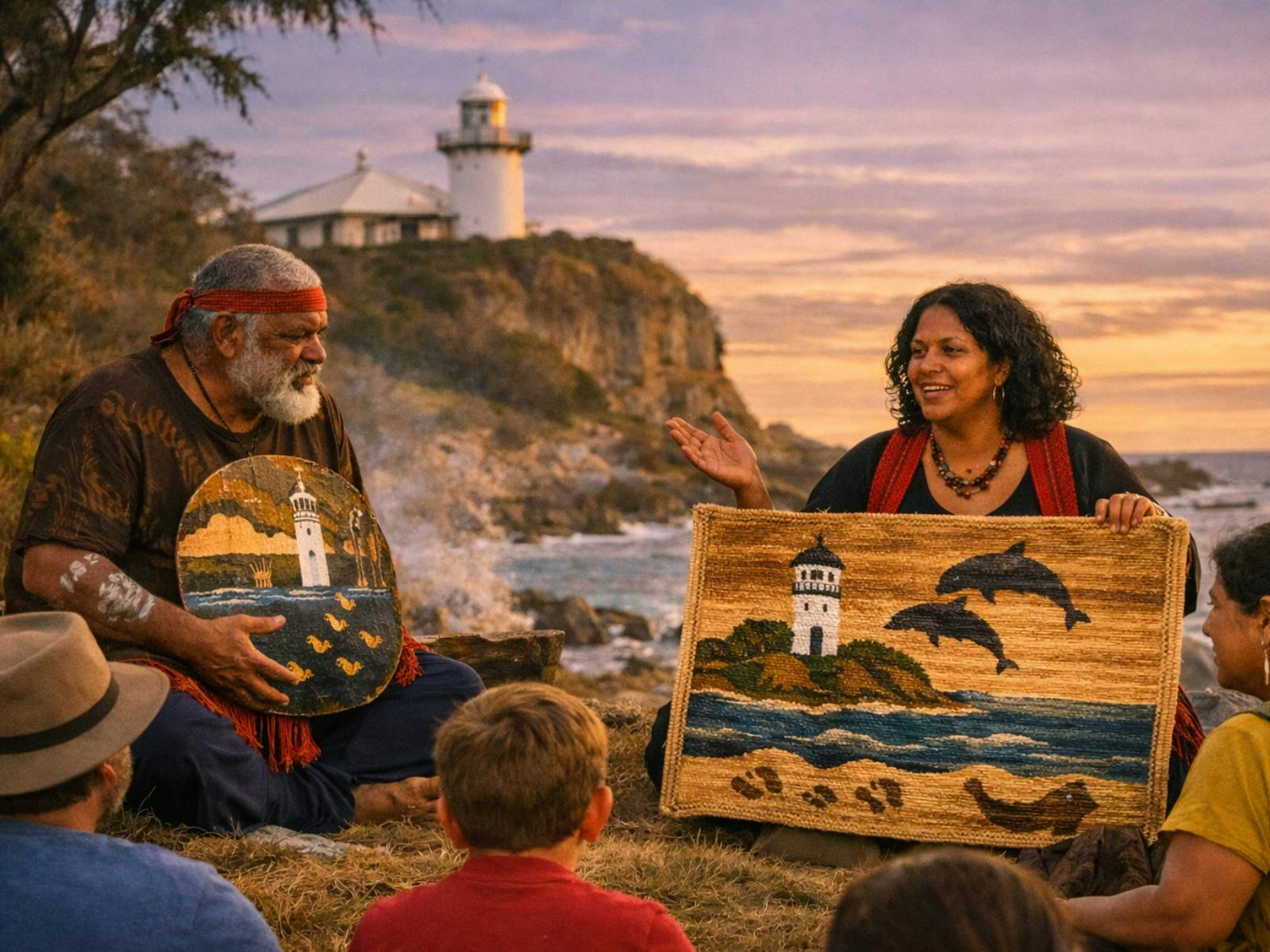 Lore Woman  and Cultural Authority  addressing the crowd with First nations stories.