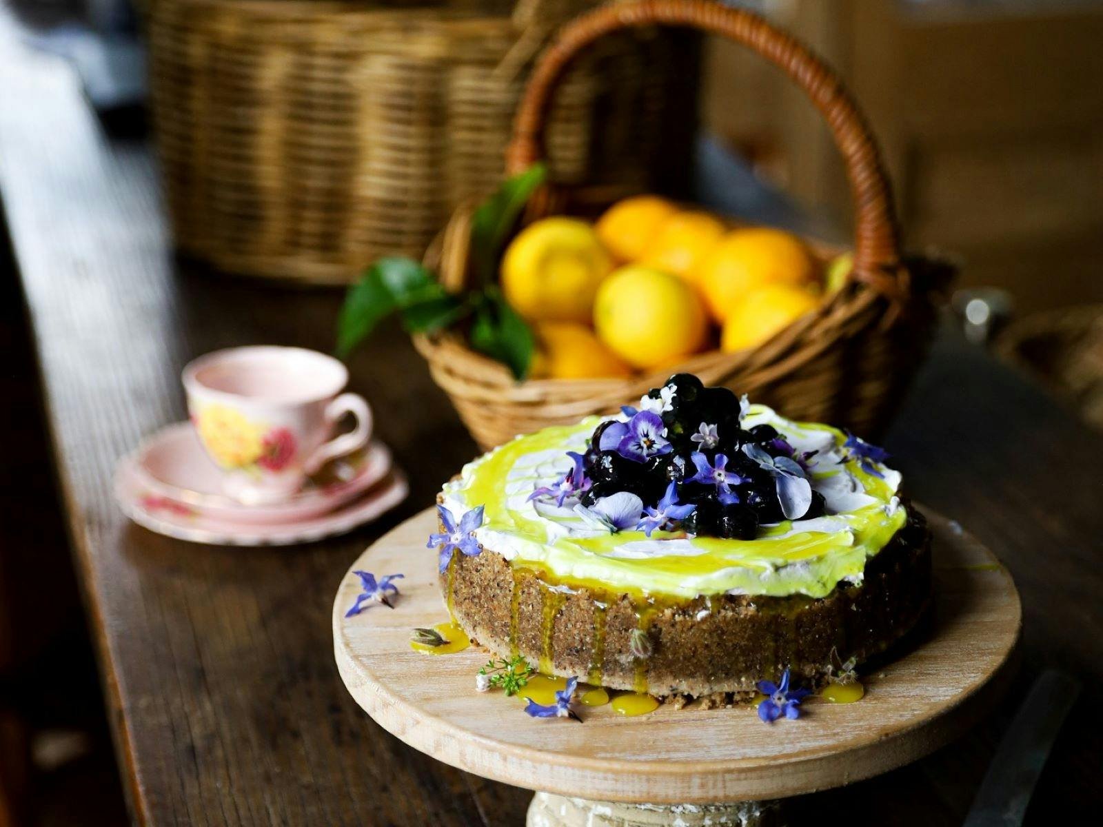 Olive Wood Vegan Blueberry cake
