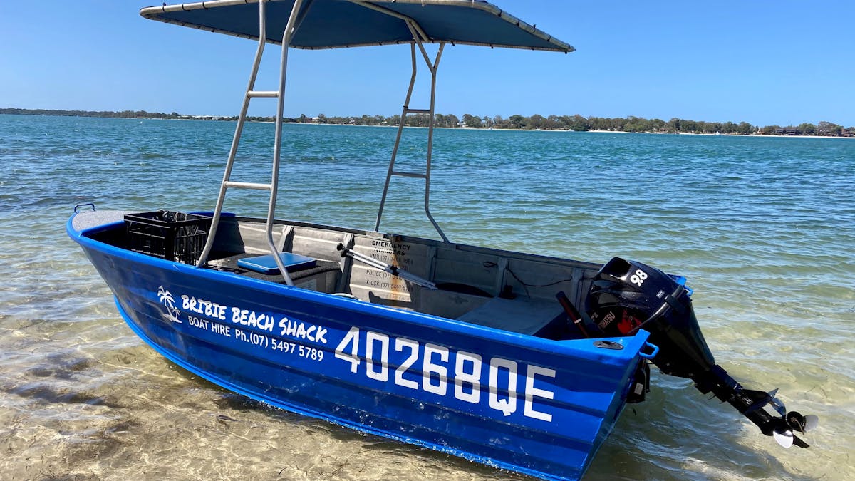 Bribie Beach Shack self-hire and drive fishing / Crabbing Boat - no boat licence required
