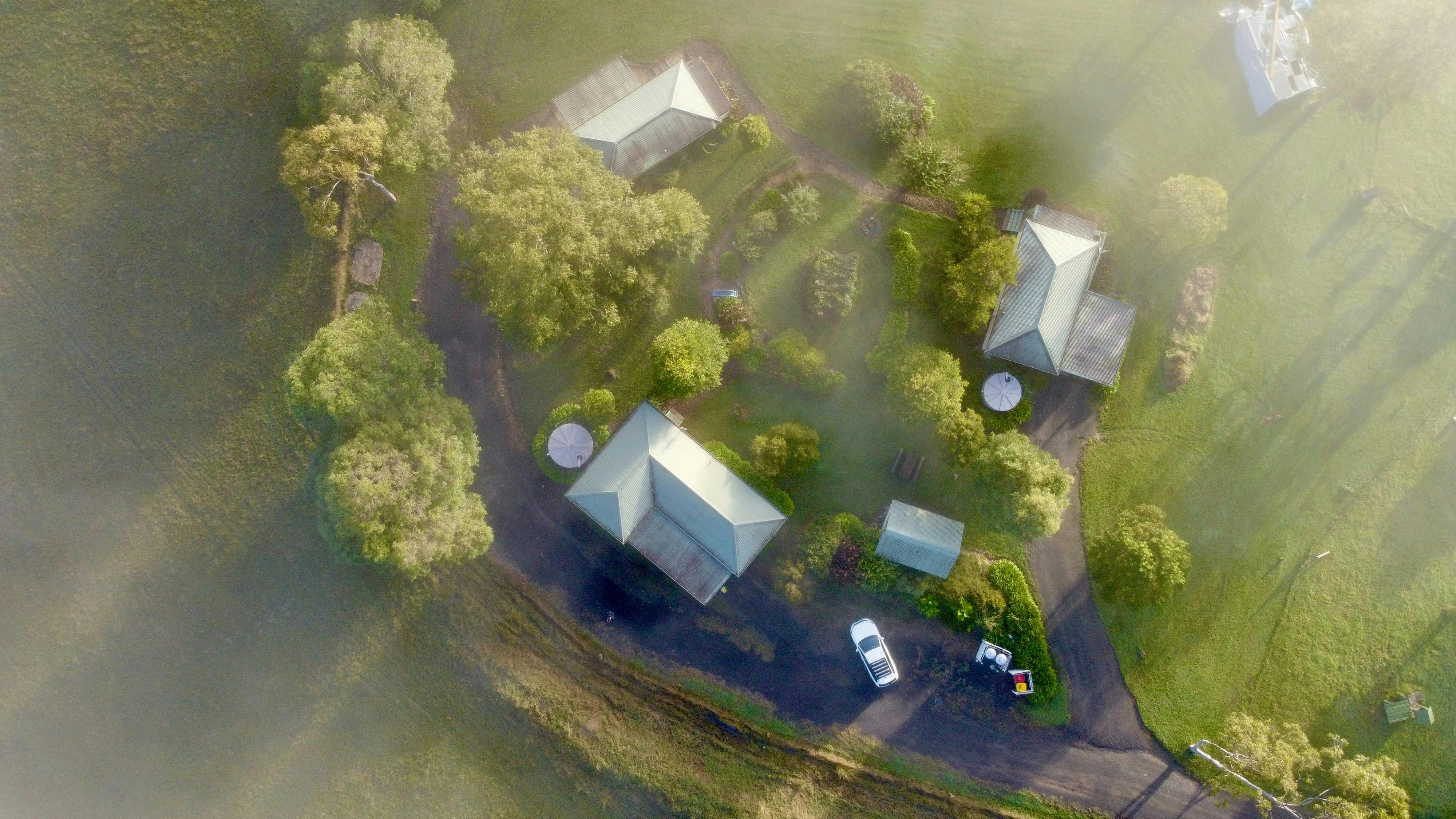 Bird's eye view of the Cabins