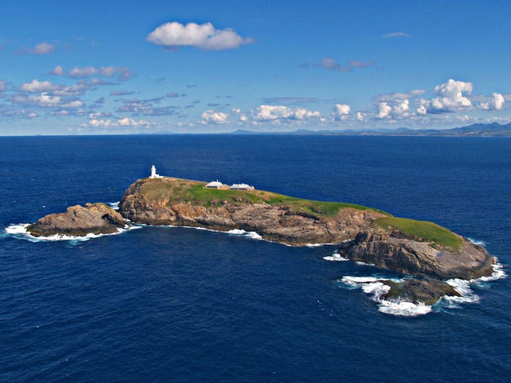 South Solitary Island, Abandoned Lighthouse, NSW, - Aerial View by Helicopter