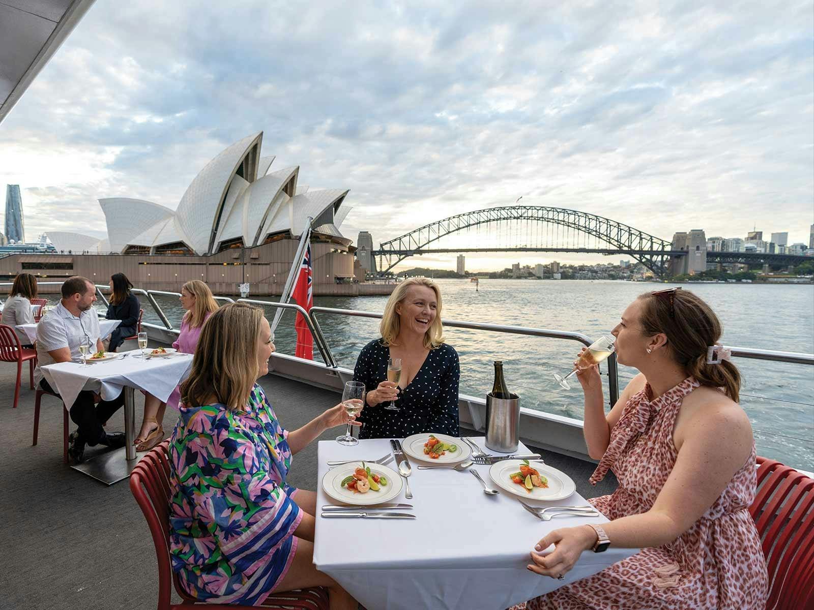 Guests enjoying their meal on board