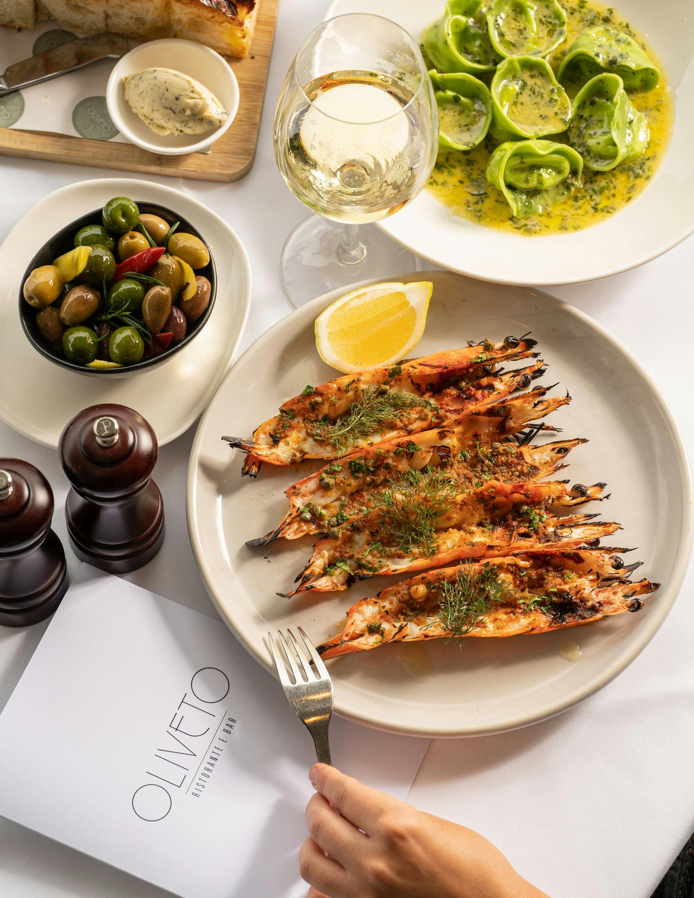 Prawns on plate