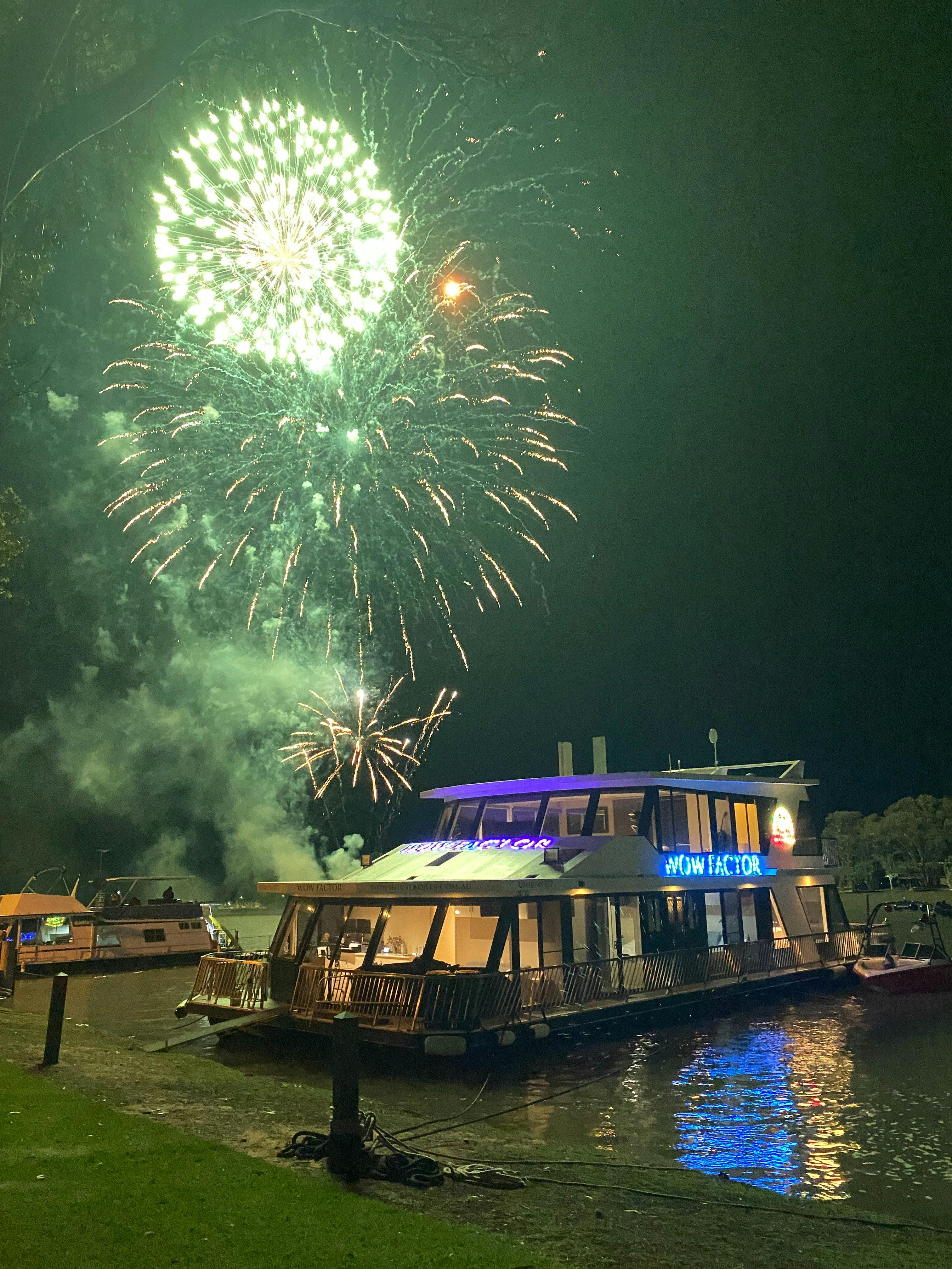 Fireworks in Mannum with Wow Factor Houseboats